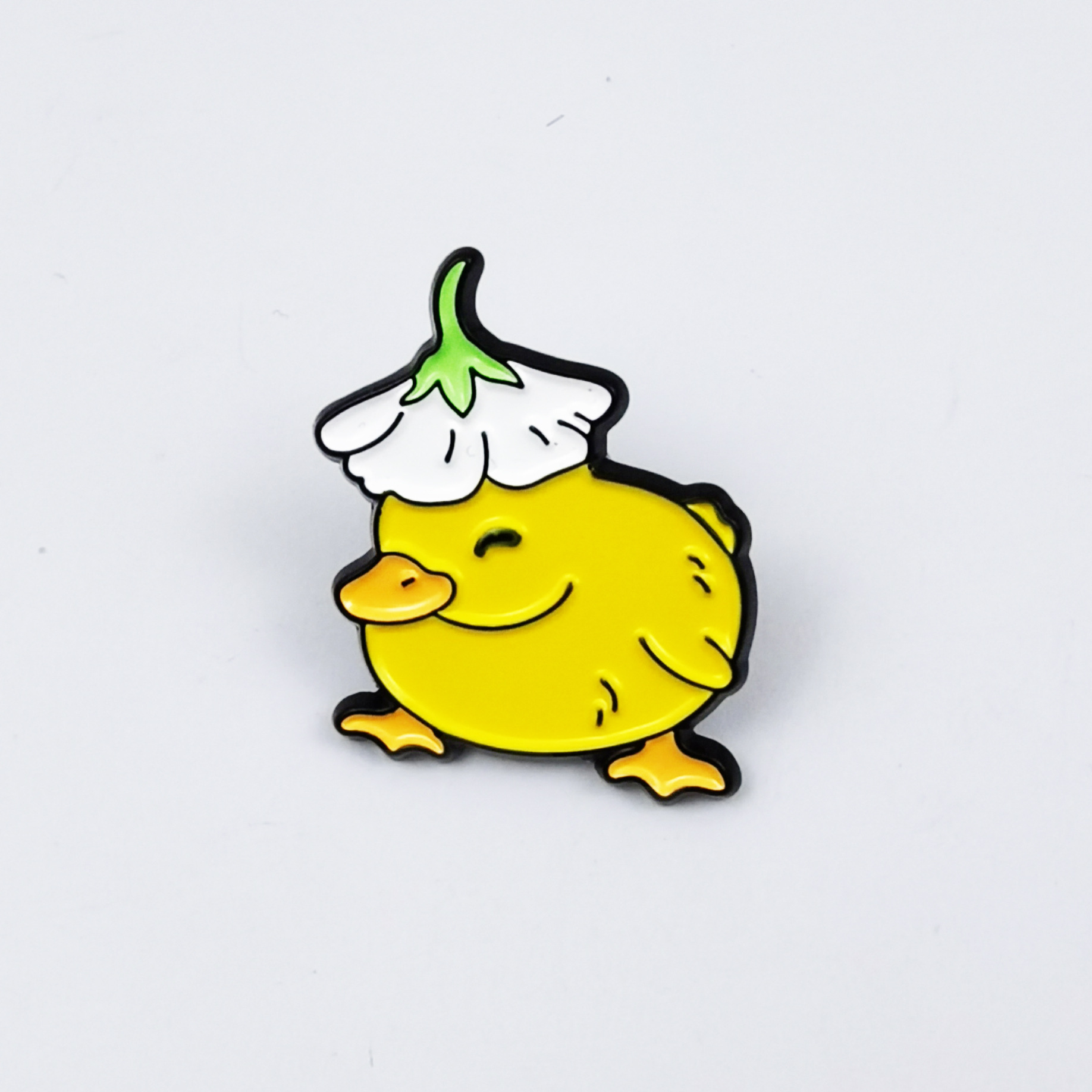 Broche con forma de pato amarillo frito fresco transfronterizo, bolso de pareja de dibujos animados lindo, accesorios fijos, pines de placa de aleación image 22