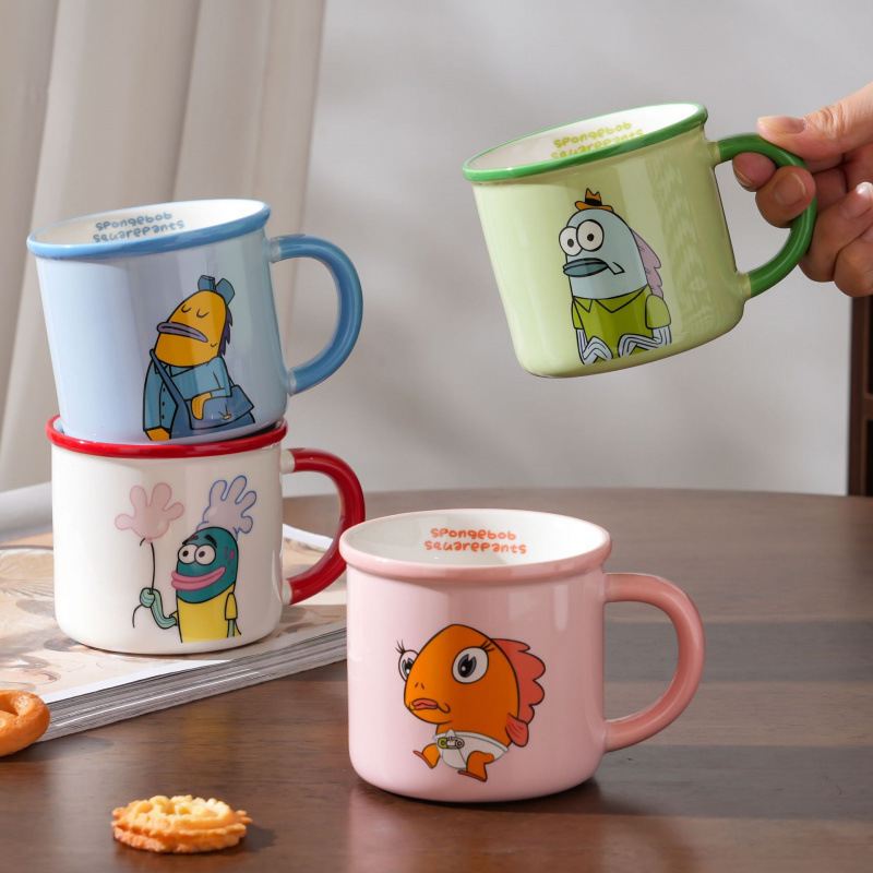 Hermosas tazas de cerámica de alto valor facial tazas de leche para niños tazas de oficina de café tazas de agua para bebés pequeños tazas domésticas