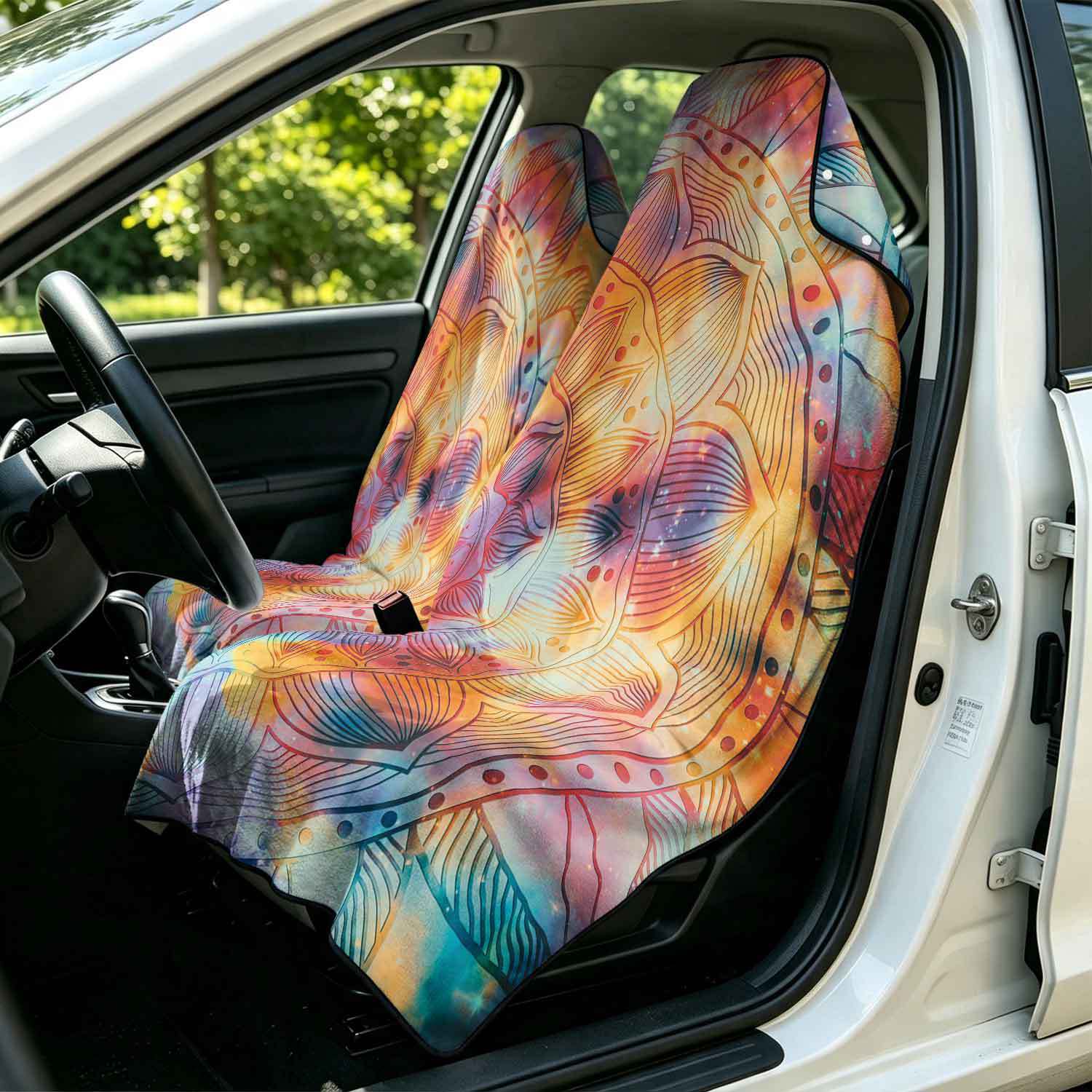 2-piece dual-use car seat cover, ultra-fine fiber, can be used as a beach towel, printed car protective seat cover 6