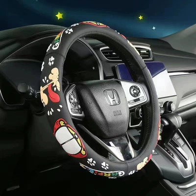 Cartoon Summer Four Seasons Personalized, Steering wheel cover - garfield-black-38cm