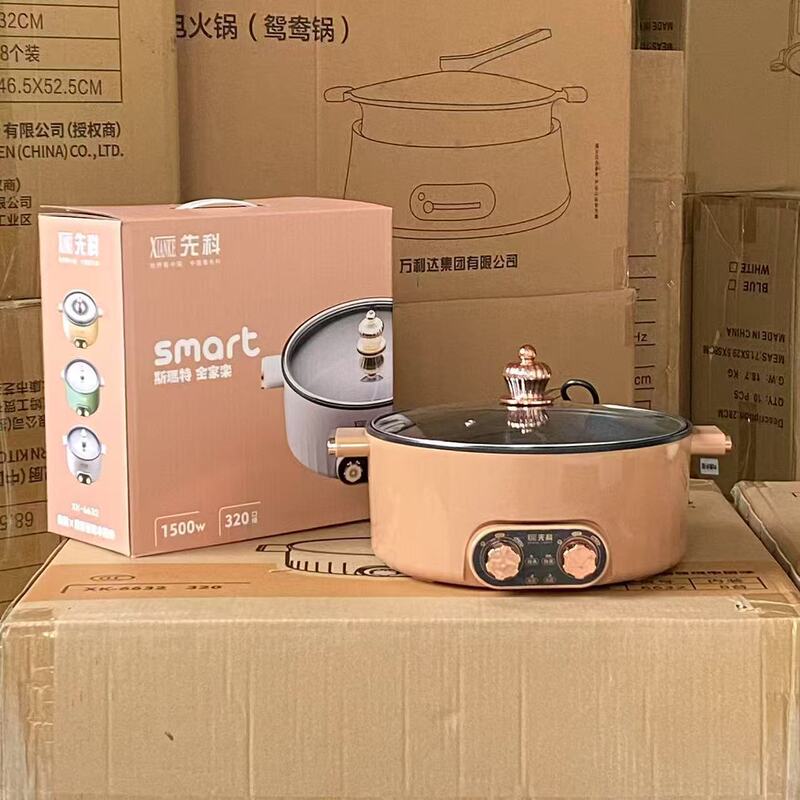 新型Xianke電気鍋5Lダブルコントロールノンスティック電気鍋厚型鴛鴦鍋多機能大火力電気鍋|undefined