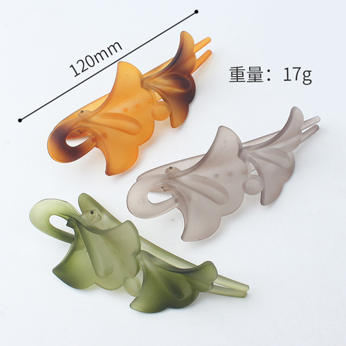 Jelly color flower plate hair clip women's spring and summer fashion hair clip frosted clip headwear back of the head large duckbill clip