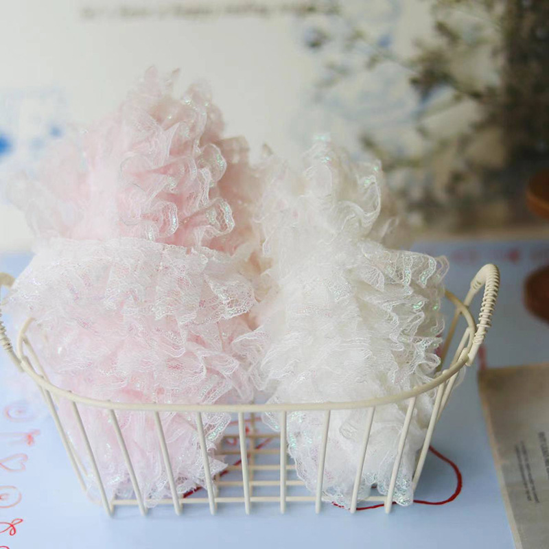 四色幻彩褶皱蕾丝花边荷叶边辅料蛋糕裙童装宠物diy设计辅料原创