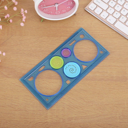 Children's Cartoon Ten Thousand Flower Ruler Multifunctional Student Drawing Circle Geometric Template Ruler Creative Drawing Ruler Wholesale