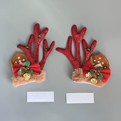Release Decoration Wholesale — Motosiklet dəbilqələri - colorful-christmas-deer-1-pair-red