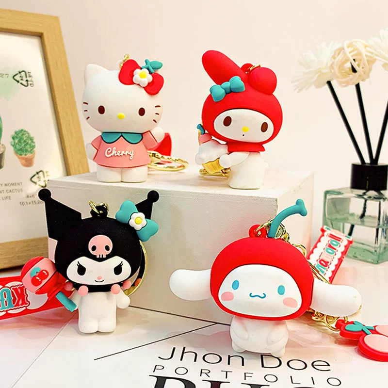 Sanrio, подлинный мультяшный милый брелок, ключи от машины, сумка со школьными аксессуарами, оптом