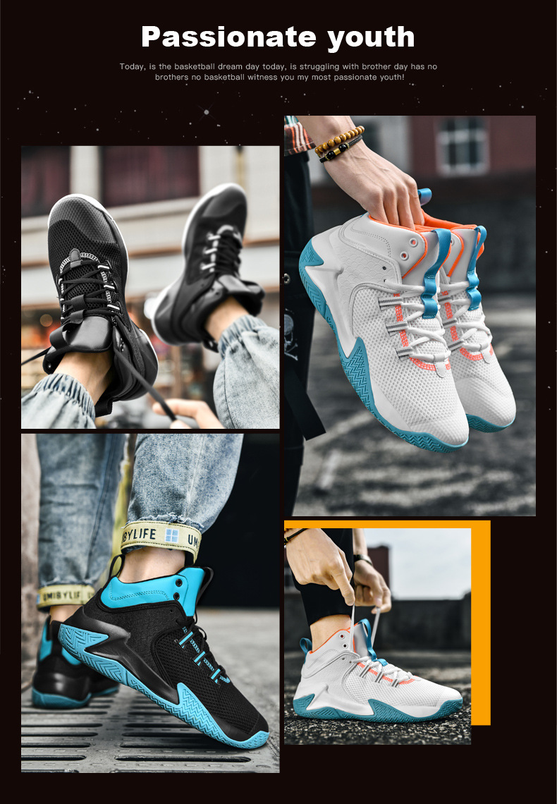 Baloncesto de gran tamaño para entrenamiento práctico de verano para hombres, zapatos de caña alta, resistentes al desgaste, que absorben los golpes,_voghion.com