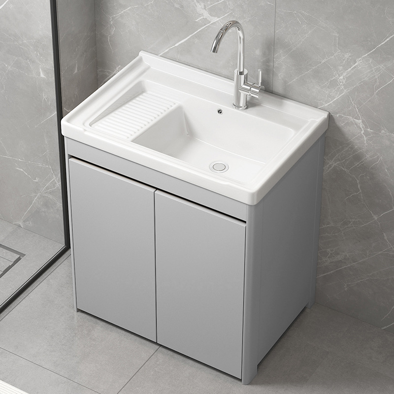 armario de lavandería de panal de aluminio grueso armario de piso al aire libre lavabo de mano integral lavabo balcón lavabo de cerámica lavabo