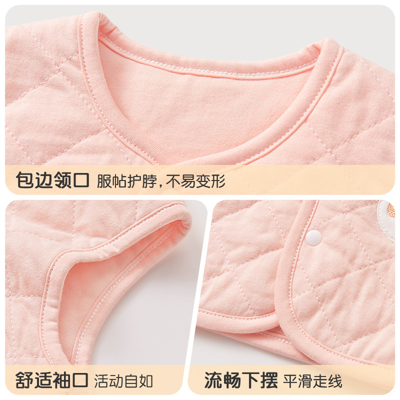 Chaleco de bebé primavera, otoño, invierno, chaleco de bebé, cardigan cálido, hombro, chaqueta de algodón para hombres y mujeres, chaleco de fondo para niños