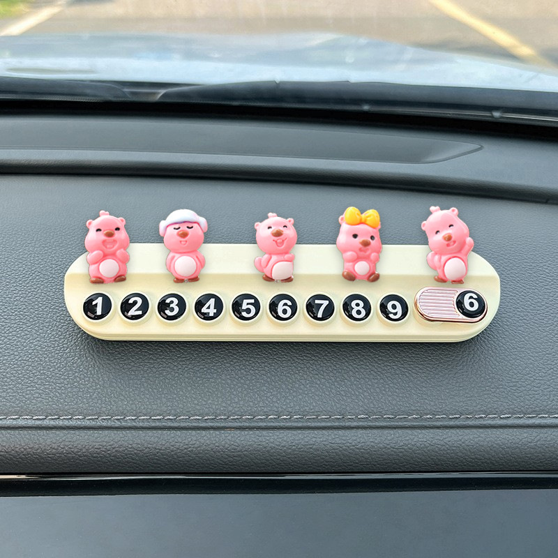 Nuevos adornos de coche de resina Beaver Hill Adornos de la pantalla de navegación de la consola central del coche de dibujos animados Adornos de la cabeza