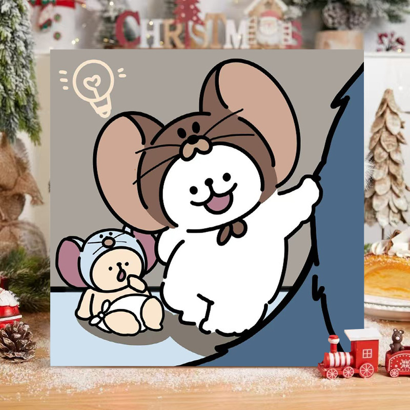 漫画 Q バージョンエッグマンパーティーシリーズ DIY デジタル油絵子供の手作り着色油絵装飾品卸売|undefined