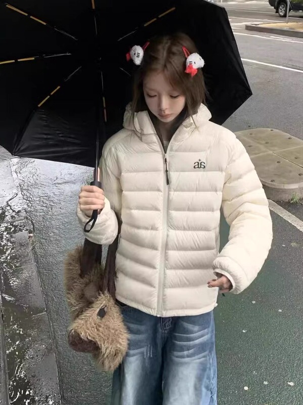 排骨羽绒服女短款轻薄2025秋冬季新款小个子连帽情侣白鸭绒外套男|undefined