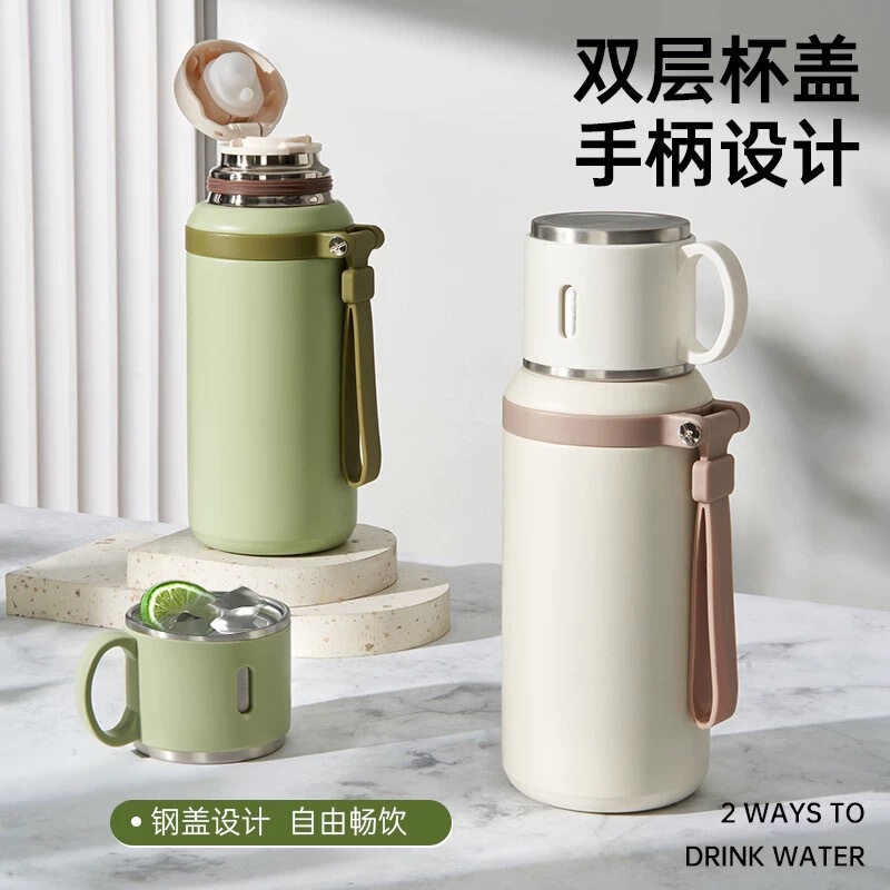 316 Stainless Steel Thermos Cup Steel Lid Simple Thermos Cup for Girls High-Looking Portable Cup Vacuum Thermos Cup