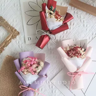 车载香薰汽车出风口装饰干花小花束空调口香水永生花干花饰品摆件