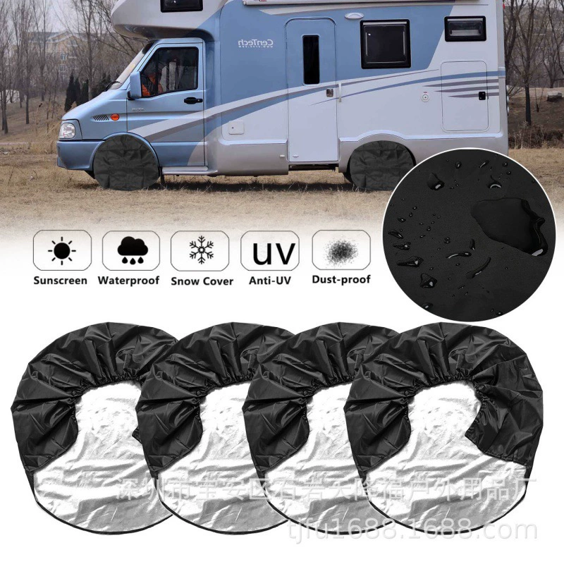 Golf - border - продающийся попер RV чехол для шины RV чехол колеса 210T четыре установлены черный серый