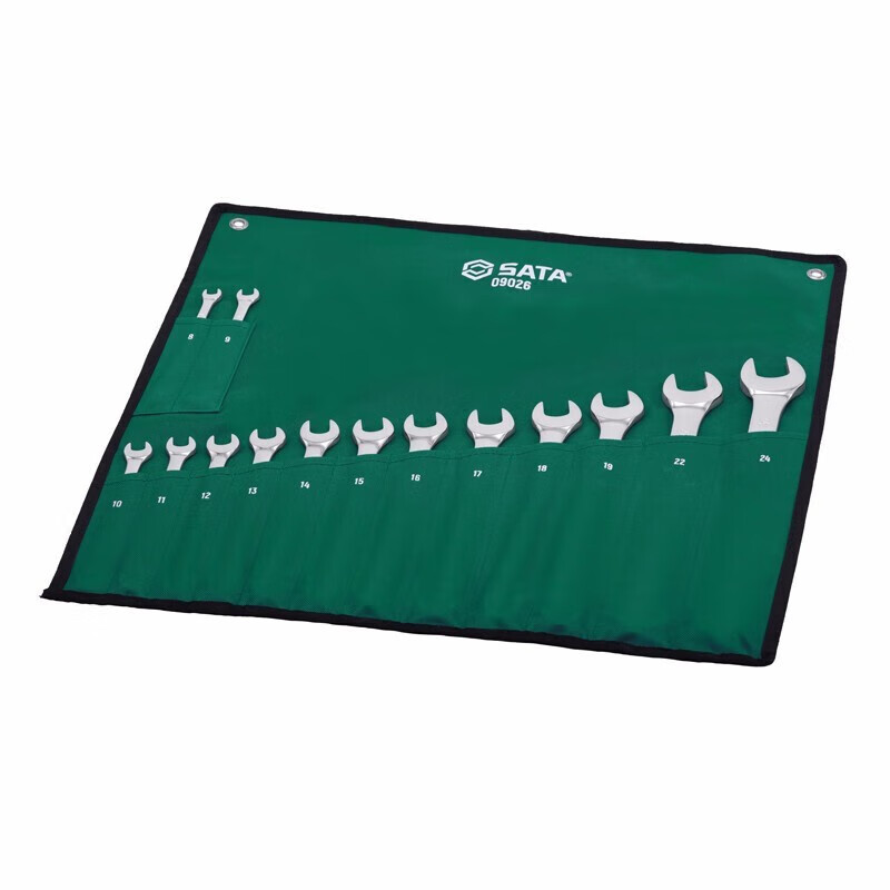 Shida SATA 09026 14 piezas de conjunto de llave de doble propósito totalmente pulido