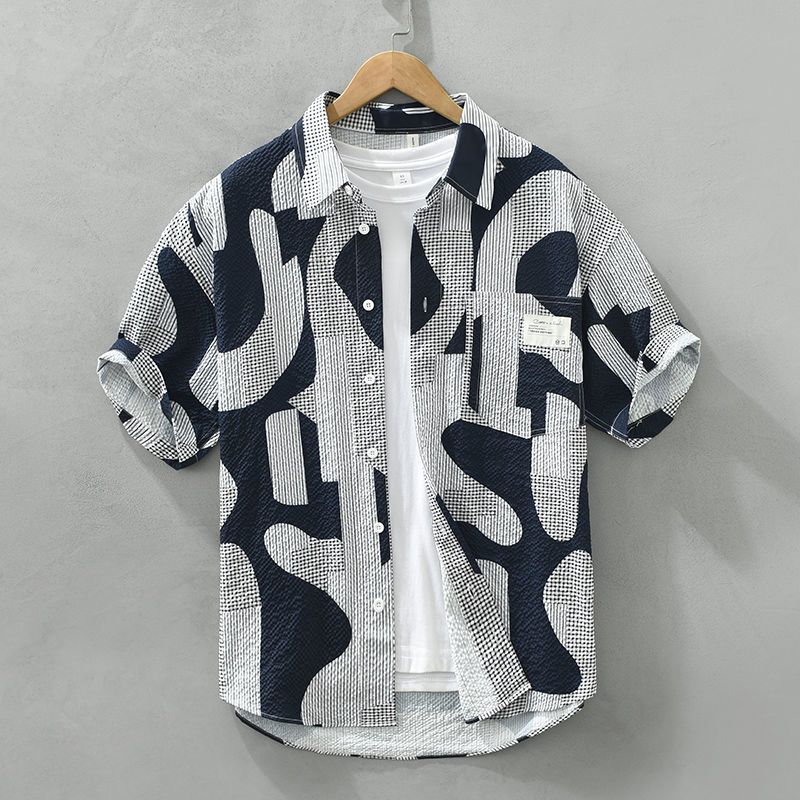 Summer fashionable casual Japanese trend breathable thin shirt