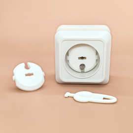 跨境新品防触电儿童婴幼儿家用插座2孔电源保护套法式插座保护盖