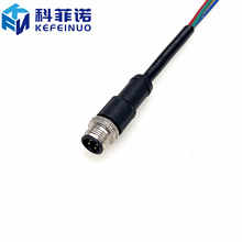 M12-D编码4P连接线Profinet工业以太网连接器IP67防水传感器插头