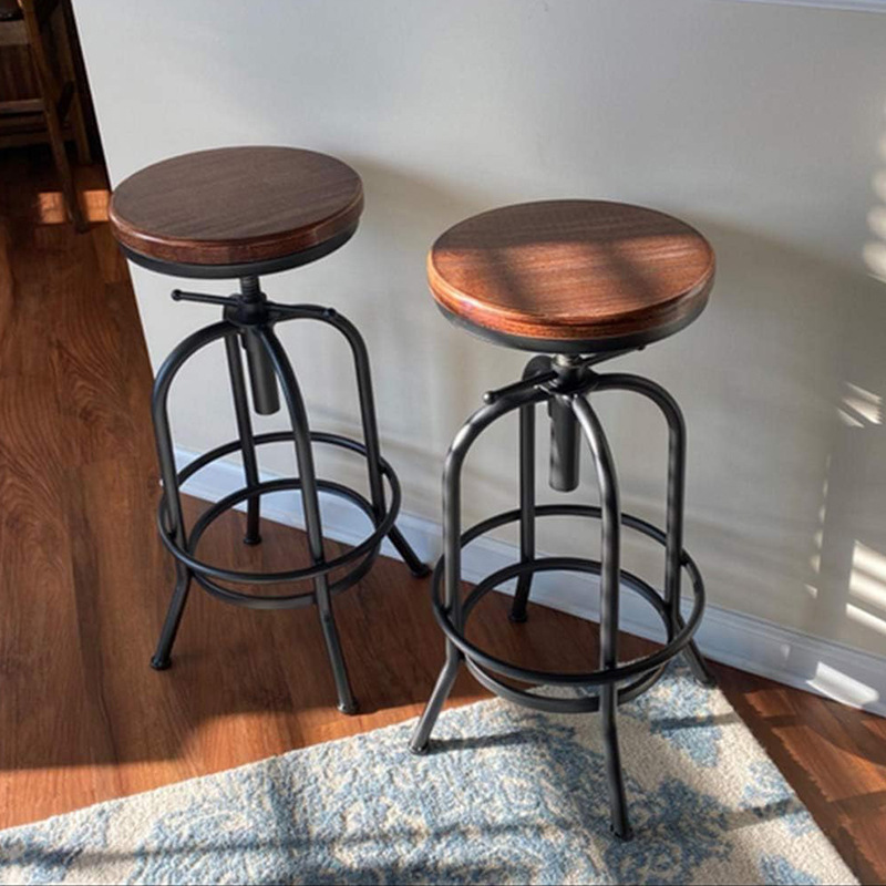 Liftable rotating hotel front desk bar stool industrial style iron restaurant bar stool coffee shop pub bar chair