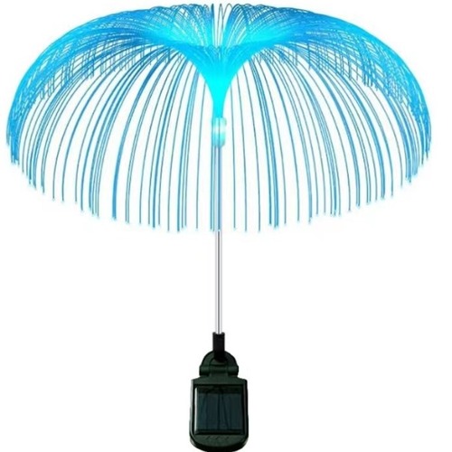 Solar jellyfish lamp LED colorful color-changing fiber optic jellyfish lamp outdoor garden lamp Solar double-layer jellyfish lamp