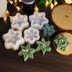 Insクリスマス雪花シリコン金型diy平面転糖アロマキャンドル石膏滴ゴム手作り石鹸装飾品