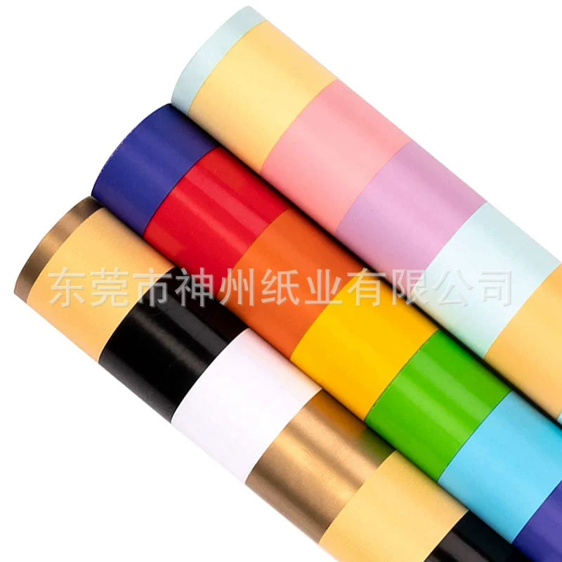 Шестицветная печатная подарочная упаковочная бумага, набор рулонов, рождественский подарок на день рождения, медная упаковочная бумага, оптовая настройка