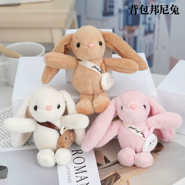 Long-Eared Rabbit Plush Toy Pendant Cute Little Doll Keychain Plush Doll Machine Bag Backpack Decoration Wholesale