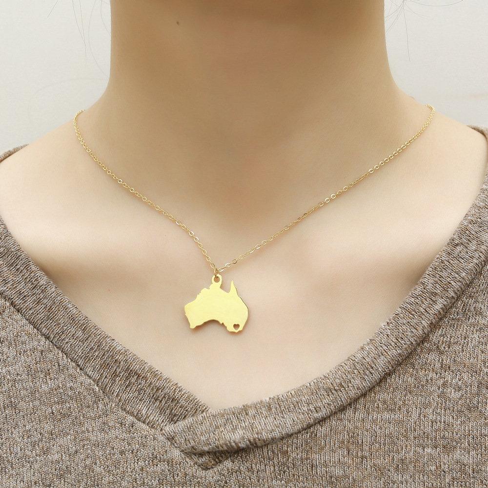 World Map Pendant Necklace For Men And Women Patriotic Jewelry_voghion.com