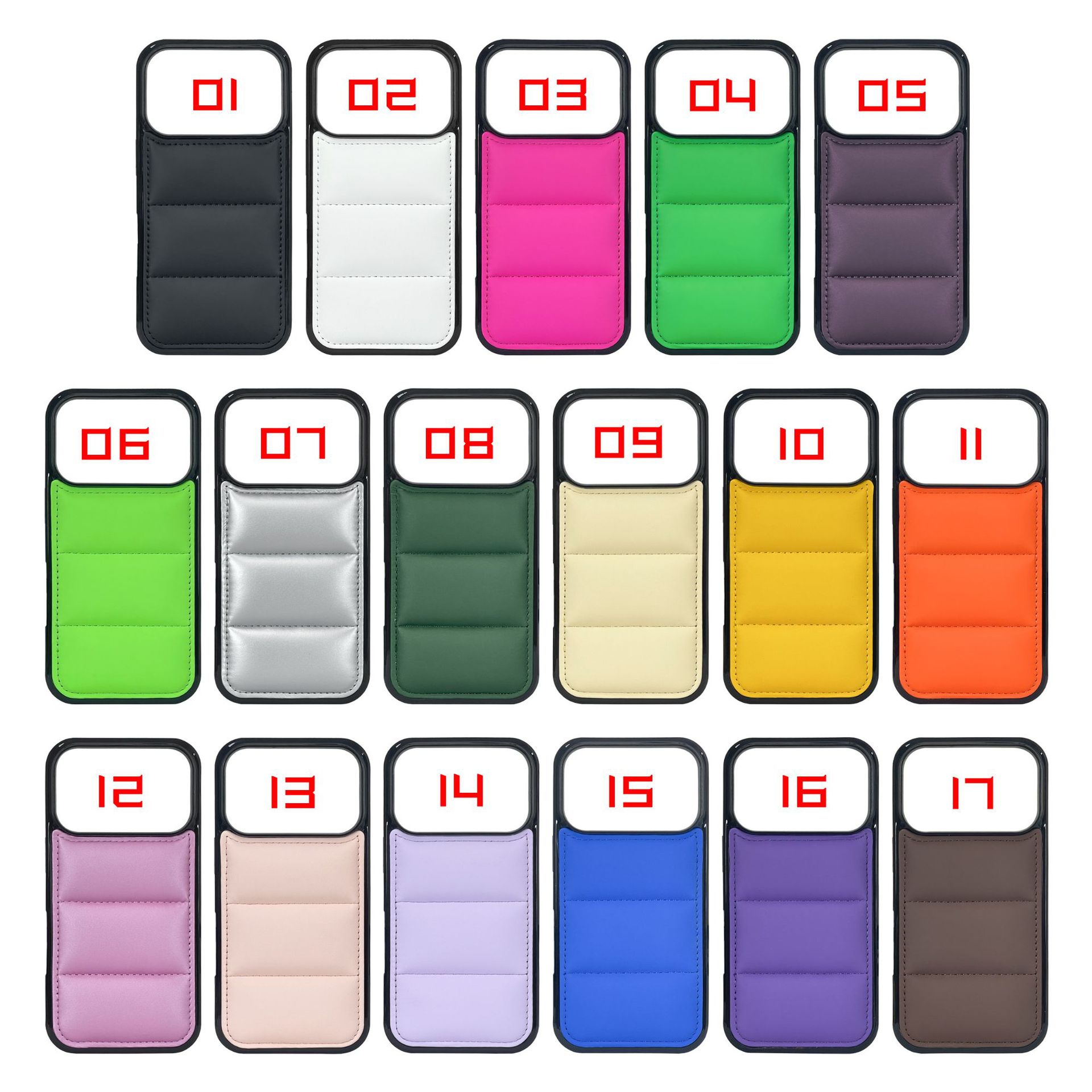 Color sólido relleno de algodón cubierta de cubierta para iPhone 17 Pro max serie de teléfonos de Apple