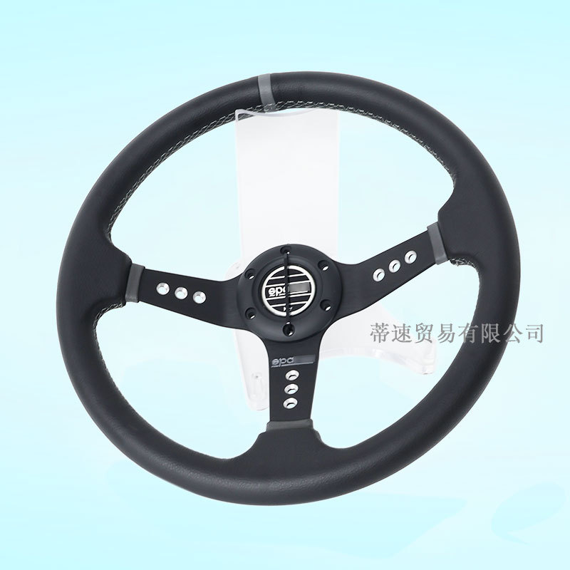 Cross-Border Hotline Car Modification Quick-Release Steering Wheel 14inch Concave Leather Nubuck Racing Steering Wheel