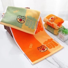 Pure Cotton Cartoon Baby Face Towel Wholesale 100% Cotton Small Tiger Children's Towel 25*50cm