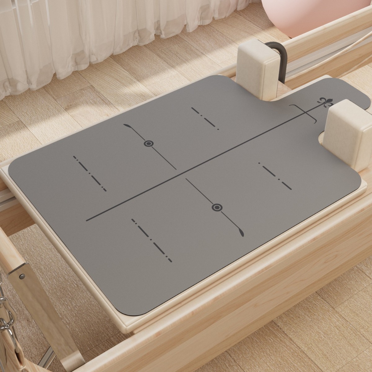 跨境PU橡胶普拉提防滑垫核心床瑜伽馆橡胶吸汗铺巾保护垫logo代发