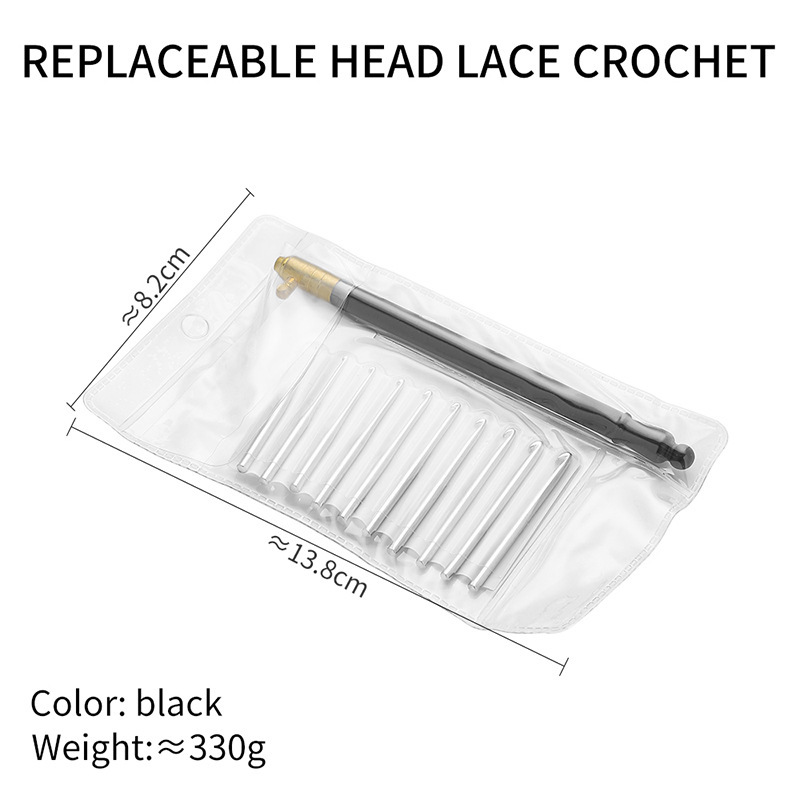 Venta caliente transfronteriza mango de metal cabeza intercambiable encaje crochet tejido a mano bricolaje herramienta de tejido bordado crochet
