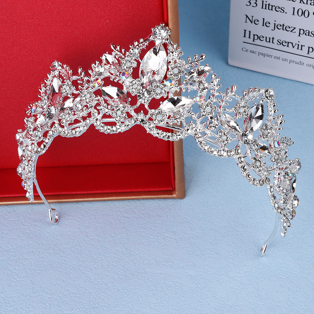 105g Weight Crown Hair Accessories Type Crystal Inlay Material 1 Piece Quantity Daily, Party Occasion Alloy Material Crown Pattern Women's Gender Hollow Out, Inlay Design Shiny, IG Style Style Women's IG Style Shiny Crown Alloy Hollow Out Inlay Crystal Crown 6