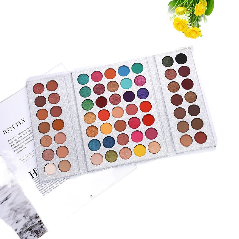 Dubai transfronteriza 63-color plegable multi-color sombra de ojos placa fábrica en stock al por mayor pelo generación perla mate no maquillaje