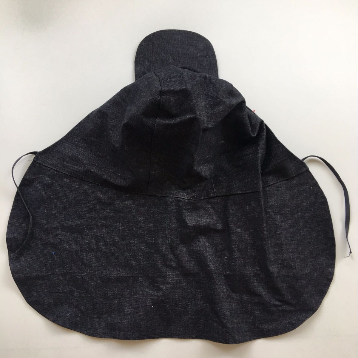 现货供应太阳帽二号牛仔防尘披风帽套头披肩帽牛仔布防尘劳保帽