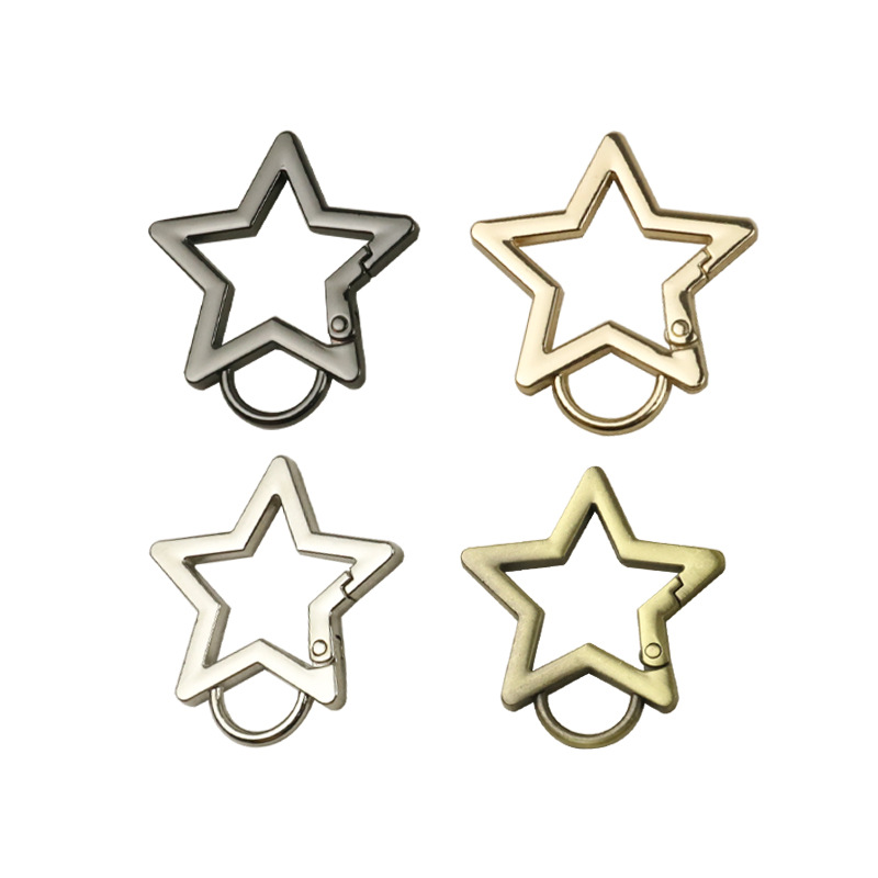 Anillo de resorte de estrella de cinco puntas de aleación de zinc grande correa de hombro adornos que conectan la hebilla colgante hardware de equipaje hebilla de resorte de fundición