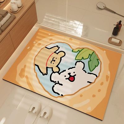 Avtomobil döşəmə paspasları – Mud Mat Bathroom Water Absorbent - sand-hole-puppy-4060cm-diatom-mud