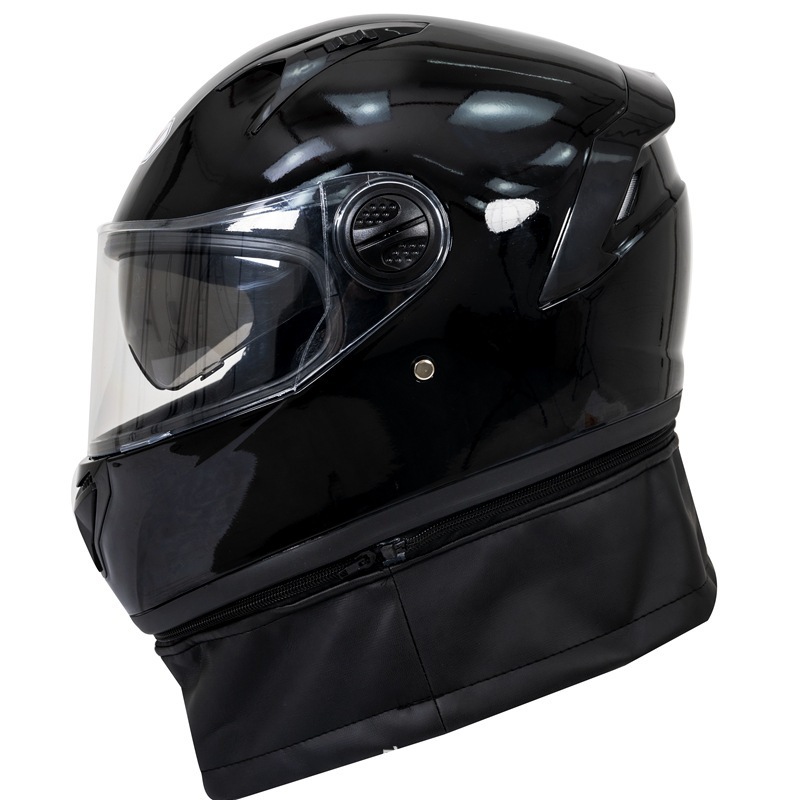 Motuoche – Full Face Motorcycle Motosiklet kaskı (dəbilqə) - 309-windproof-hood-gloss-black-windproof-hood-one-size-54-62cm