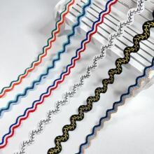 厂家直销S型波浪涤纶织带 特种开花刺绣鞋材箱包窗帘装饰花边辅料