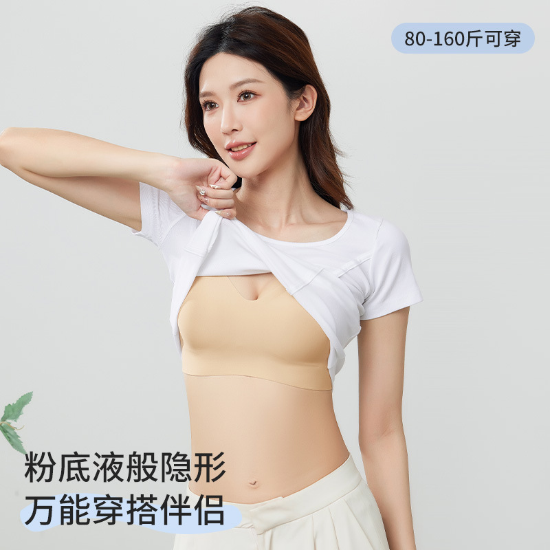 隐形粉底液无痕内衣女无钢圈小胸聚拢夏美背胸罩防下垂收副乳显瘦|undefined