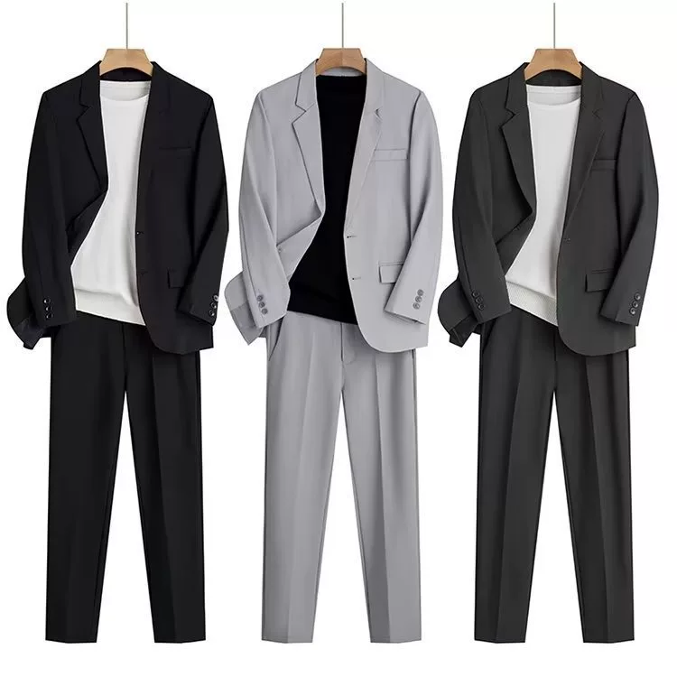 Men's summer thin set, trend classic suit jacket for leisure, oversize