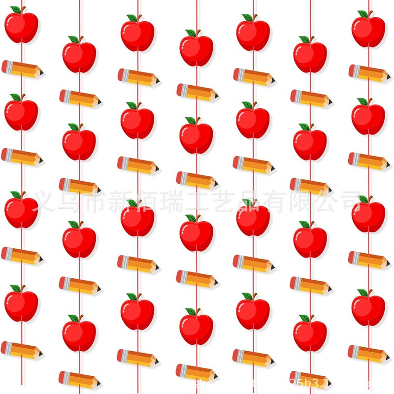 New Apple Pencil Hanging String for Kindergarten Ceremony, Back-To-School Season, Classroom Decoration, Flag, Spiral Decoration, Hanging Ornament