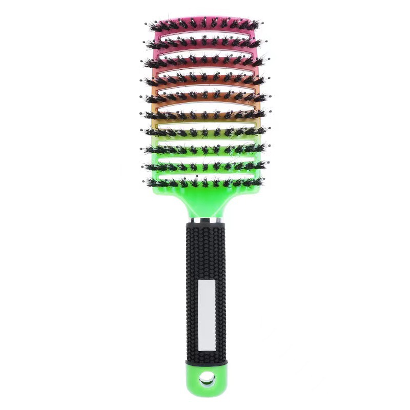 Peine de costilla dorada Cabello de cabeza esponjoso para niñas Peinado doméstico Cabello largo Cabello rizado Limpieza del cuero cabelludo Masaje Peine de curva grande