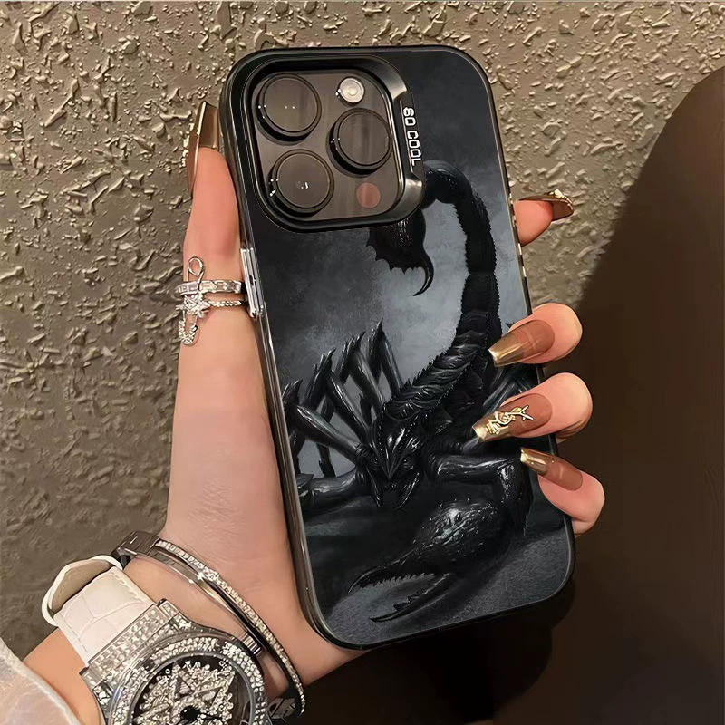 Black Scorpion Case Suitable for Apple 16 Pro Max, iPhone 17 Pro Dark Style, Cool for 14 Pro, New for 15 Black Scorpion Case Suitable for Apple 16 Pro Max, iPhone 17 Pro Dark Style, Cool for 14 Pro, New for 15