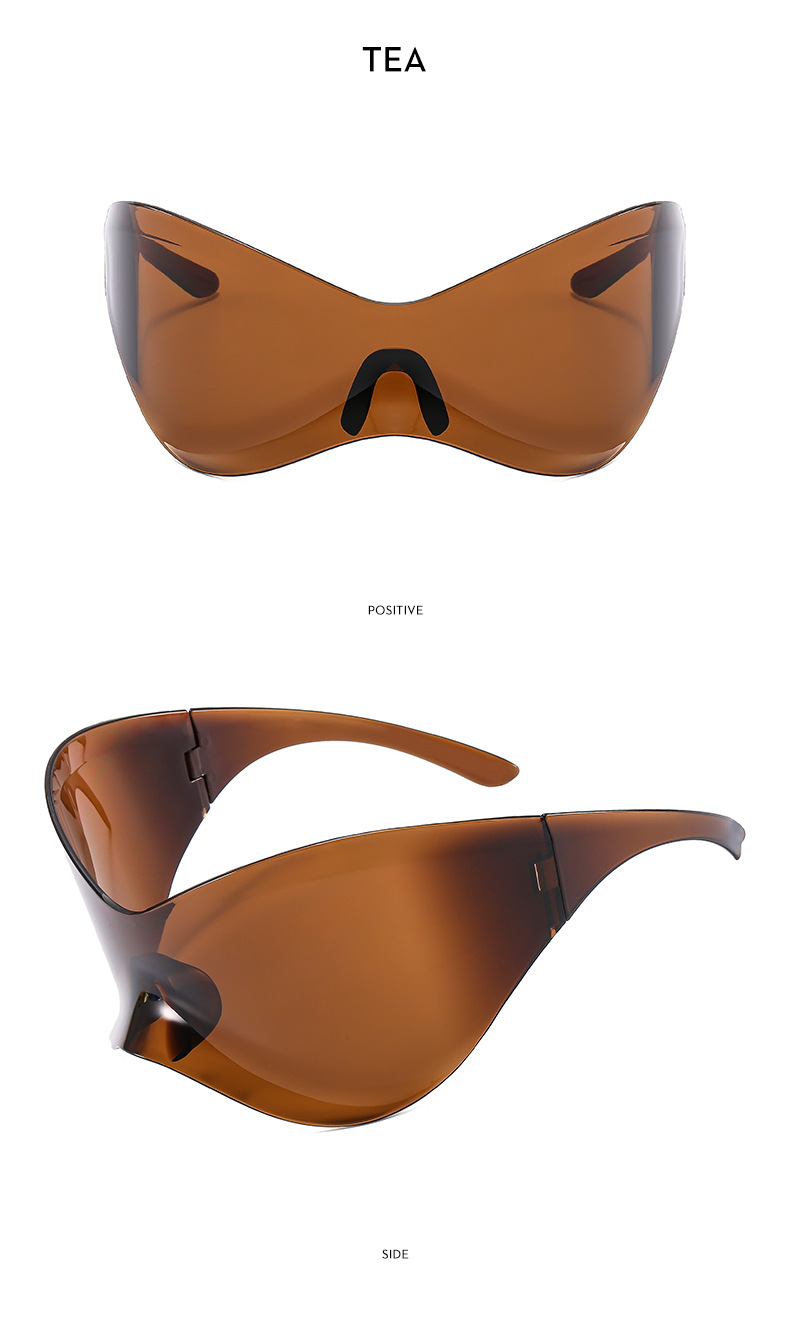 Ballon de sport une pièce à technologie futuriste Y2K, lunettes de soleil punk cool, lunettes hip-hop pour fille épicée, nouvelle collection_voghion.com