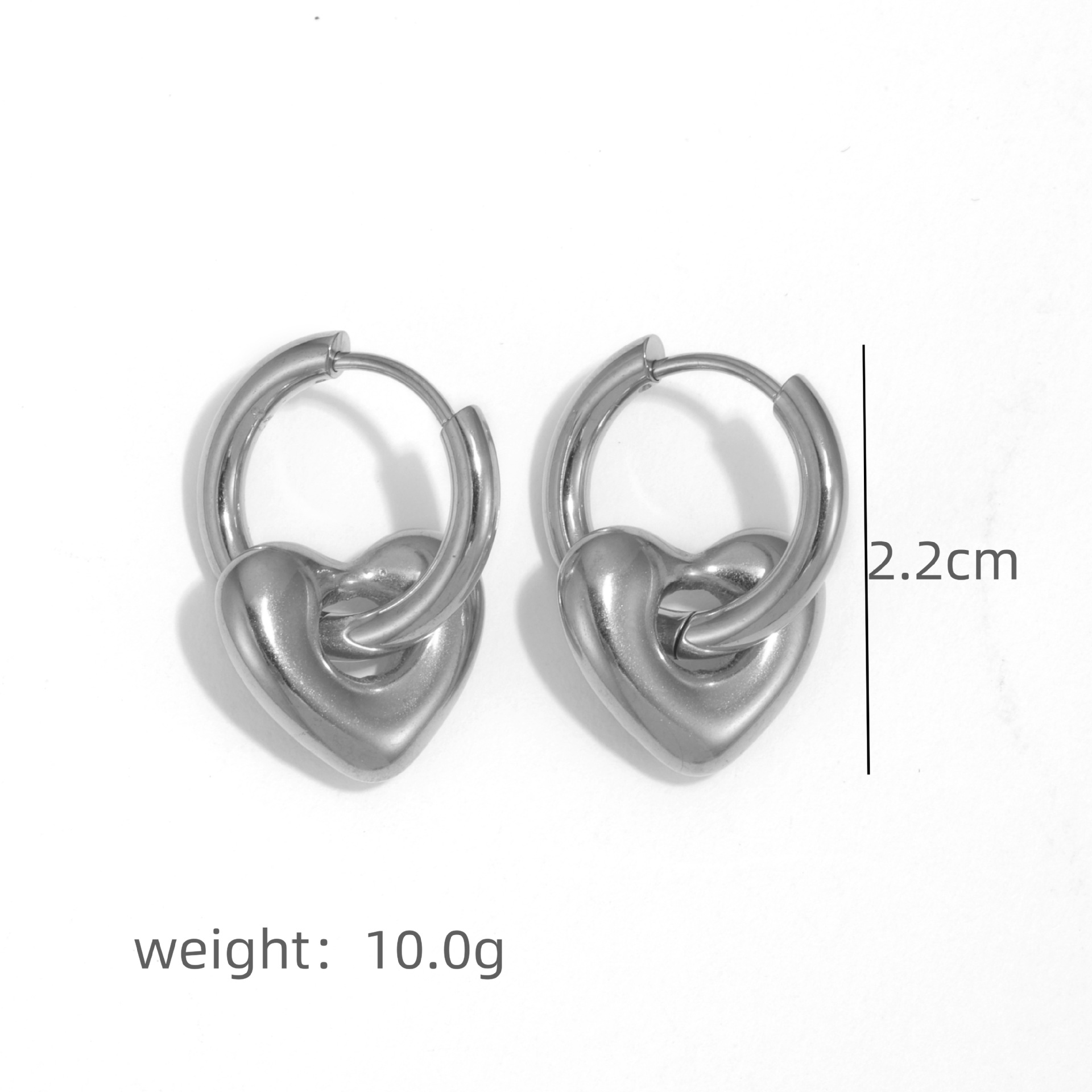 11g Weight 304 Stainless Steel Ear Needle Material Drop Earrings Classification 1 Pair Quantity Holiday, Daily Occasion 304 Stainless Steel Material Star, Heart Shape Pattern Women's Gender Plating Design Basic, Modern Style, Classic Style Style 1 Pair Basic Modern Style Classic Style Star Heart Shape Plating 304 Stainless Steel Drop Earrings 10