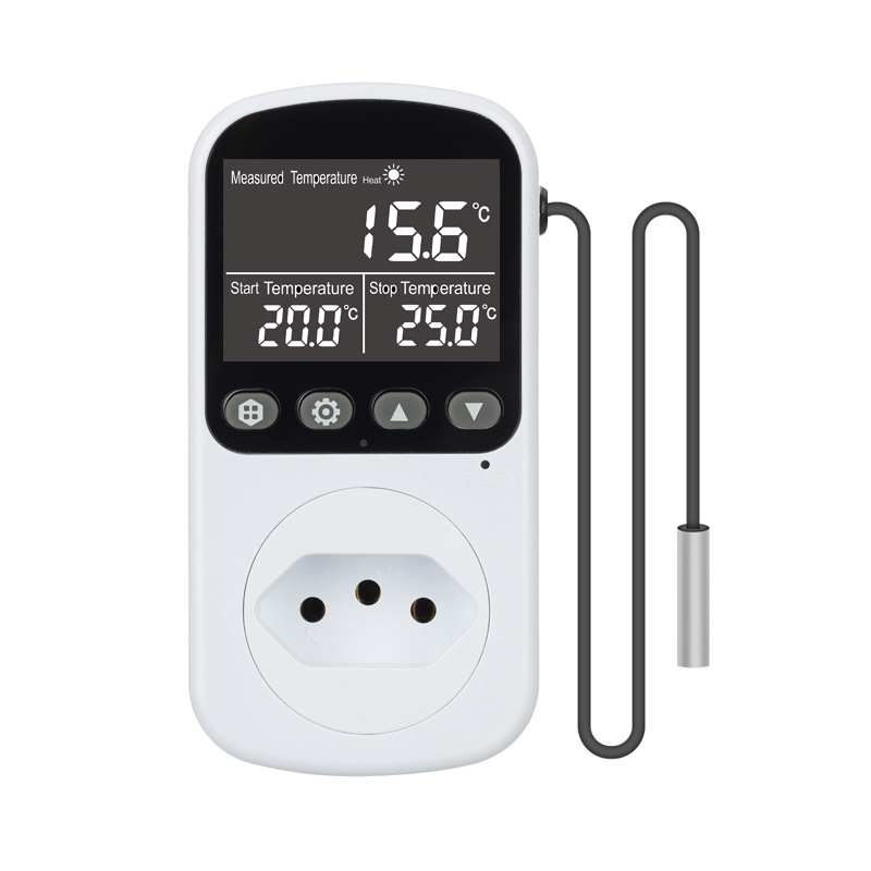 2024新款大屏幕巴西规全视角背光温控插座  倒计时温控插座