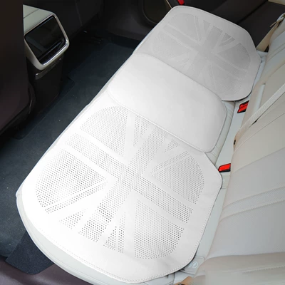 Universal seat cover Breathable Seat Cover, Single Piece, Summer - police-flag-flat-style-elegant-white-rear-row-universal-model